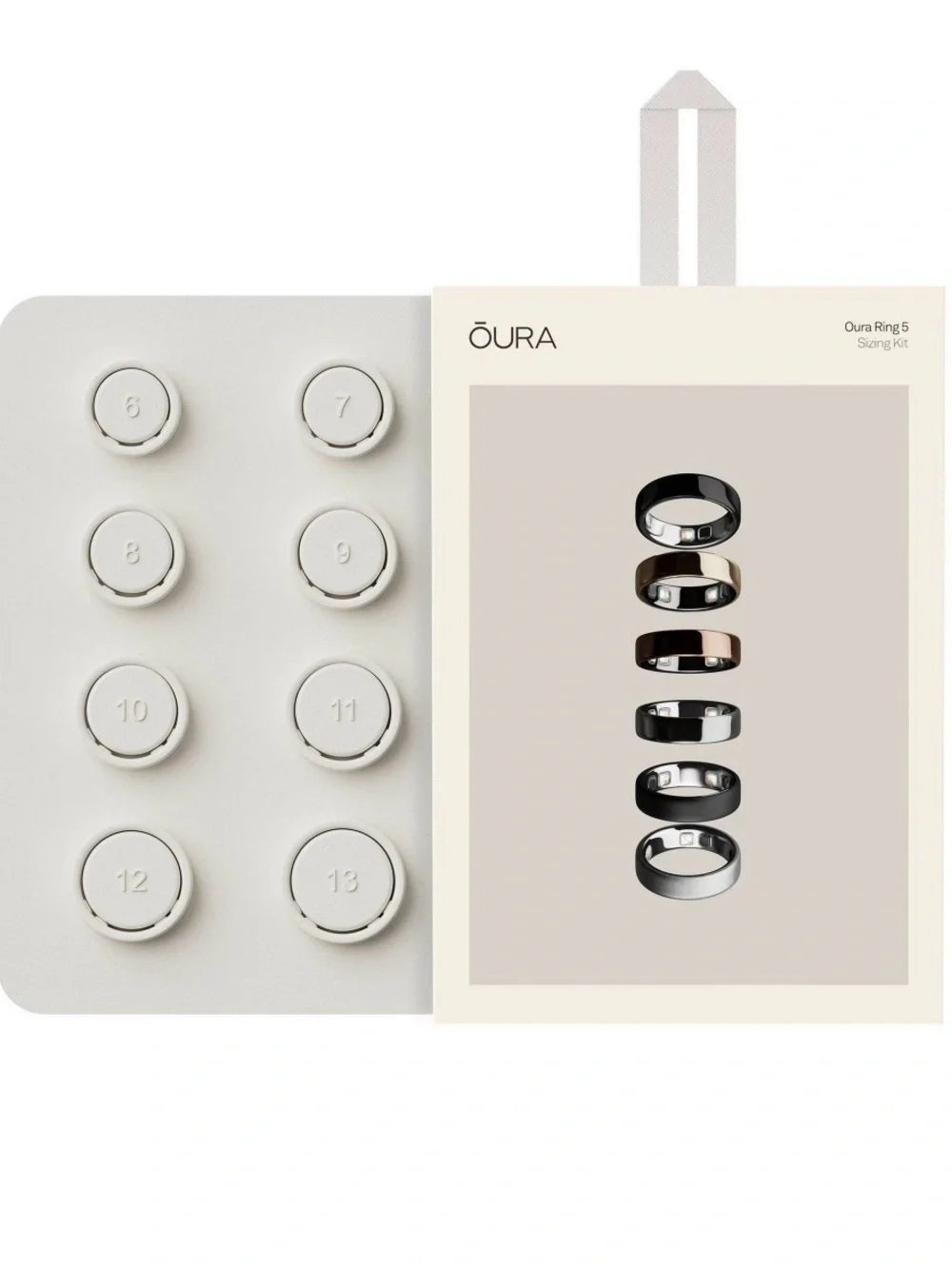 Oura Ring 5 Sizing Set in Neutral Grey and Cream